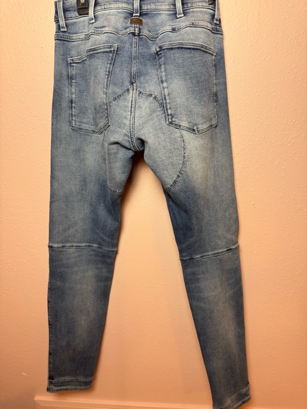 G-Star 3D -5620 Zip Knee Slim Moto Jeans in Faded Blue - Picture 6 of 8
